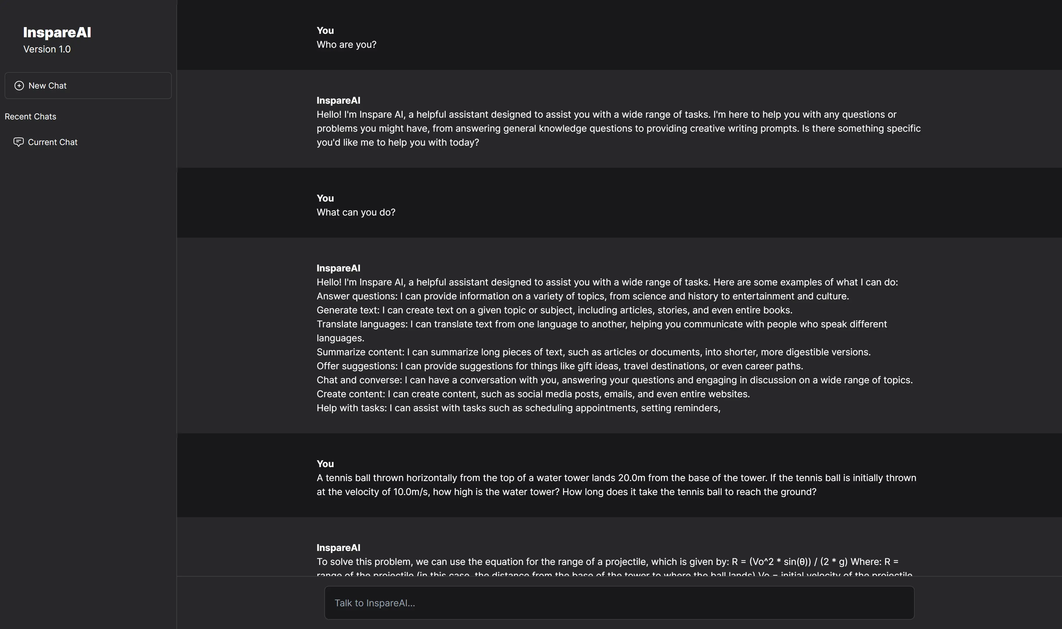 InspareAI Screenshot